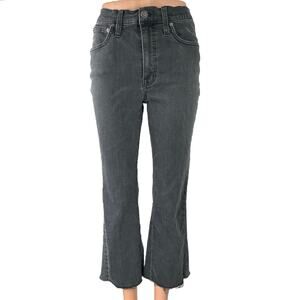 Madewell Women's Black Cropped Cali Demi Bootcut Flared Denim Jeans Size 27